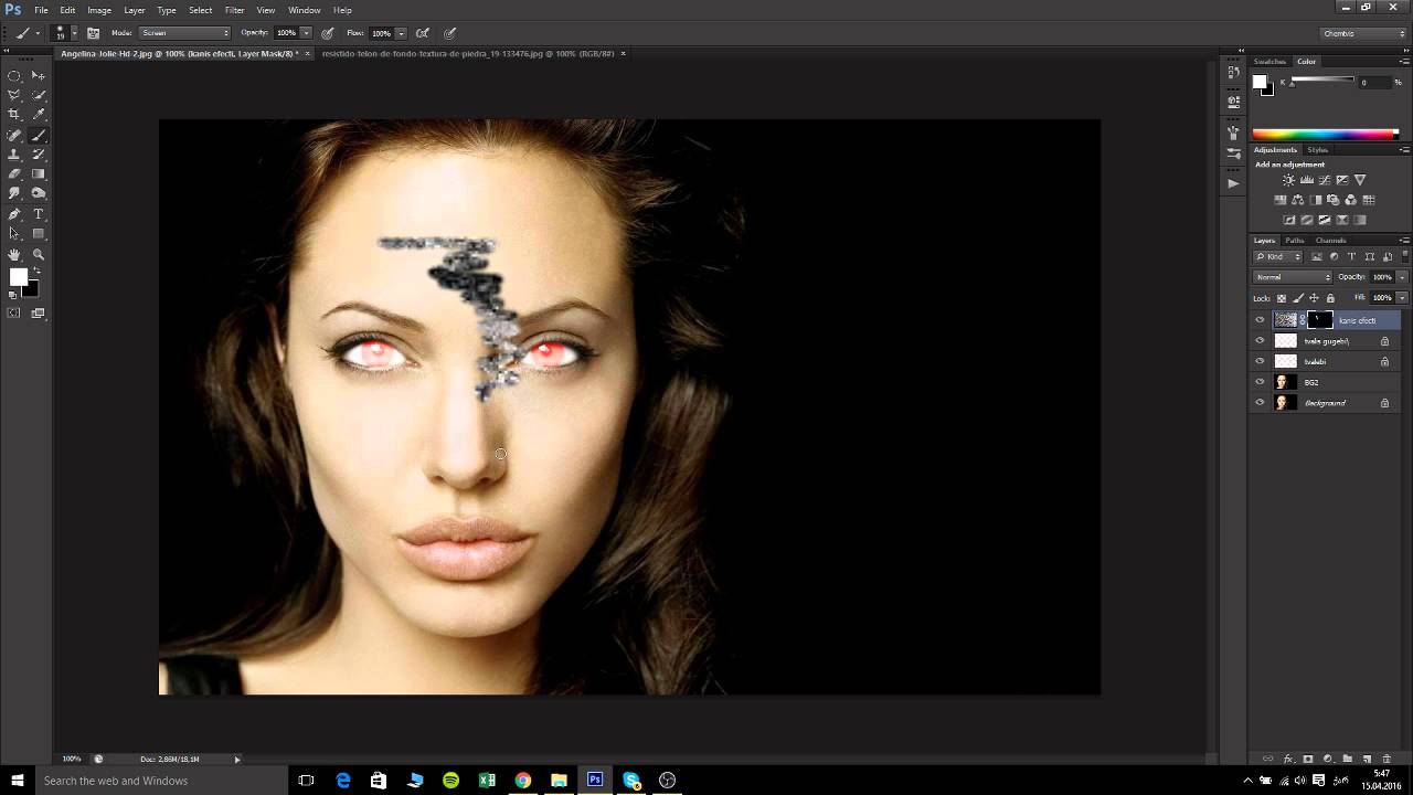 Photoshop CS6 tutorial skull face effects.