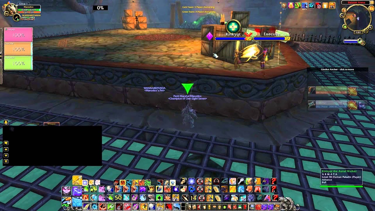 WoW MoP 5.2 Arenas (Hunter PoV) Running KFC Hunter/warrior/healer