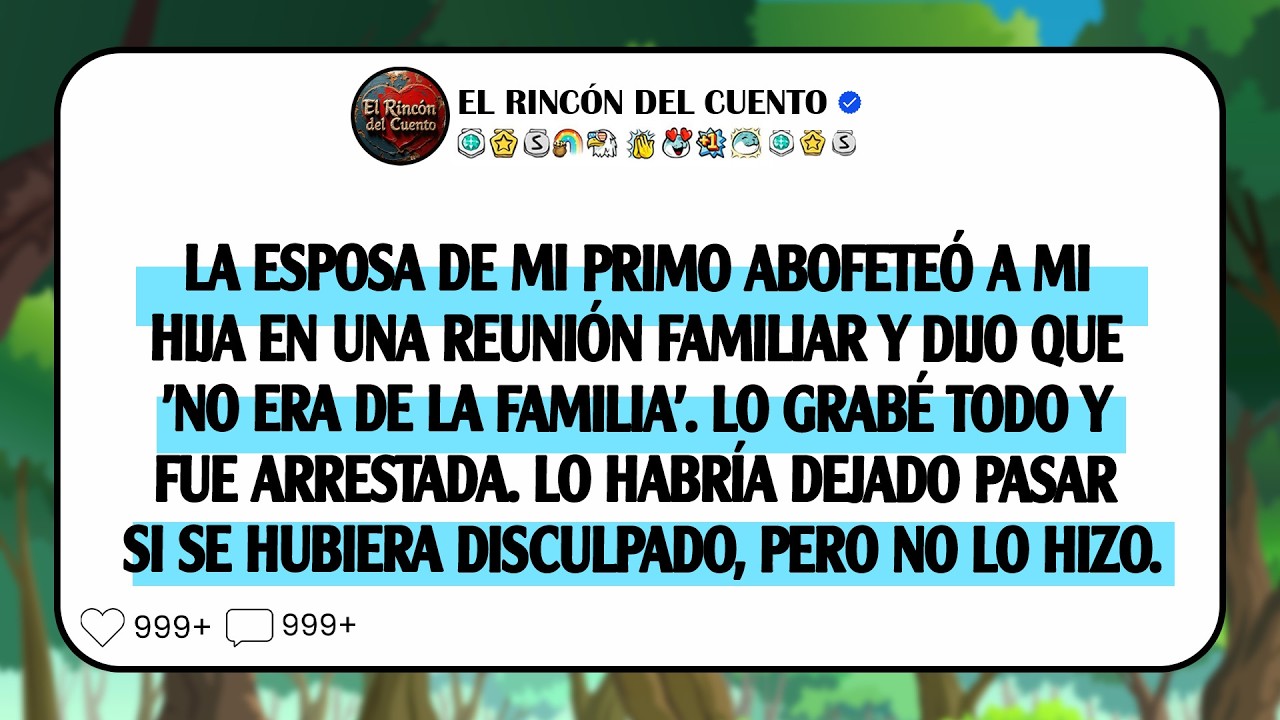 En plena reunión familiar, la esposa de mi primo le soltó una bofetada a mi hija y dijo …