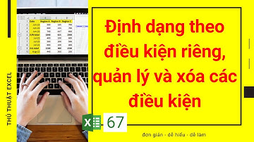 Excel 67 - Định dạng theo điều kiện riêng conditional formatting, quản lý và xóa các điều kiện