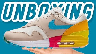 NIKE AIR MAX 1 87 ' Sanddrift, Black, Sail & Gold' UNBOXING