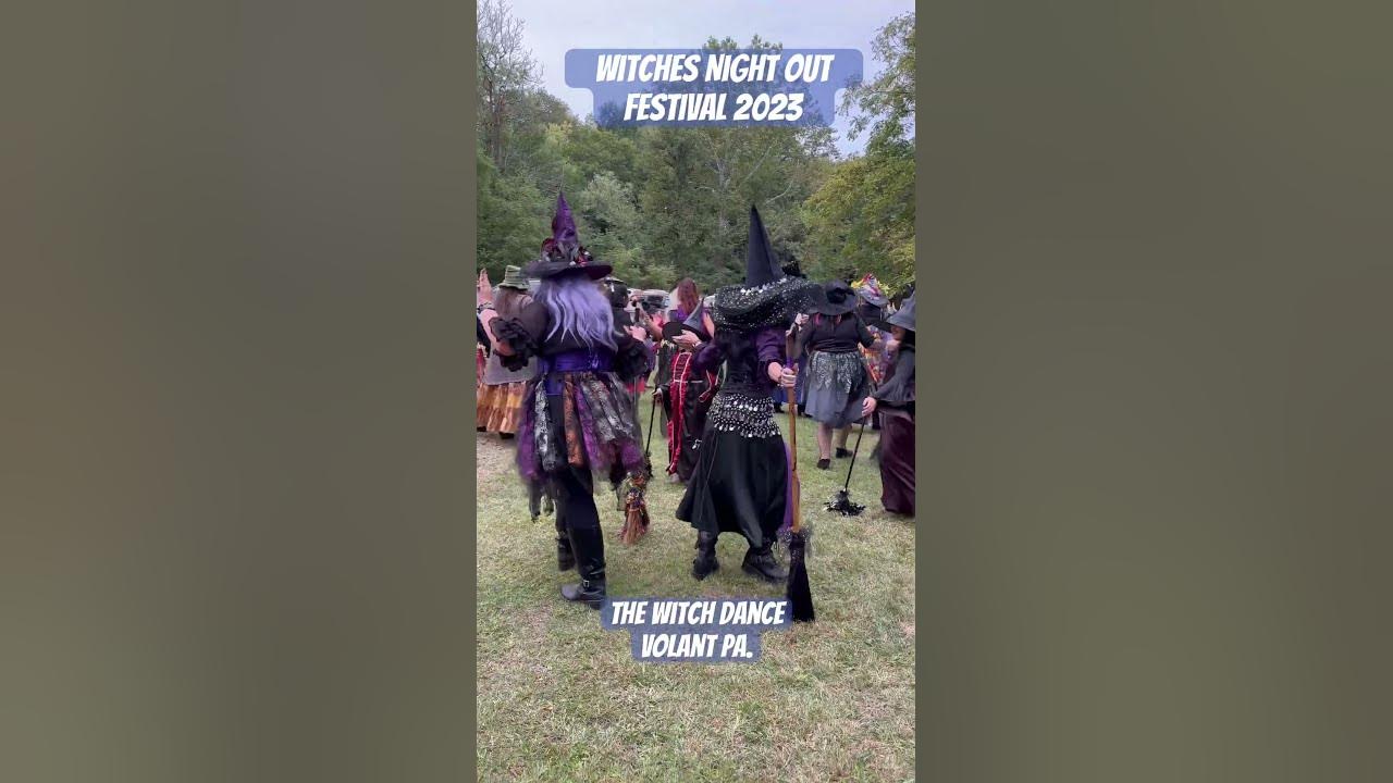 The witches dancing away at the witches, night out festival, in Volant The witches dancing away at the witches, night out festival, in Volant