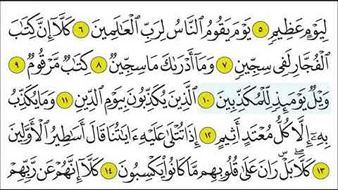 سورة المطففين ١٠ - ١٣ تكرار الاية
