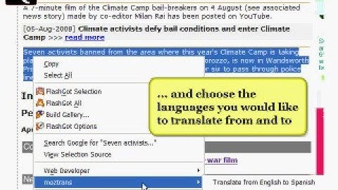 MozTrans-Interlecta translation add-on for Mozilla Firefox