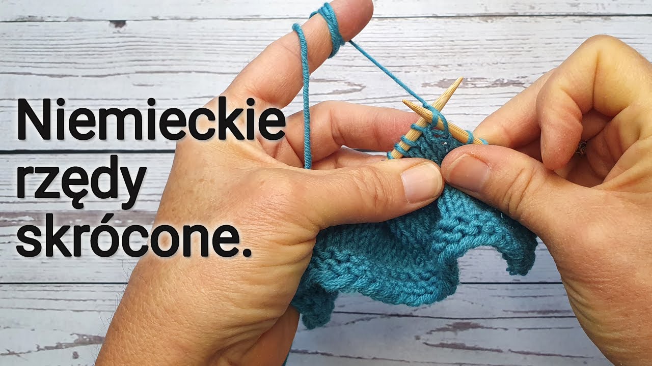 Niemieckie rzędy skrócone w robieniu na drutach. 