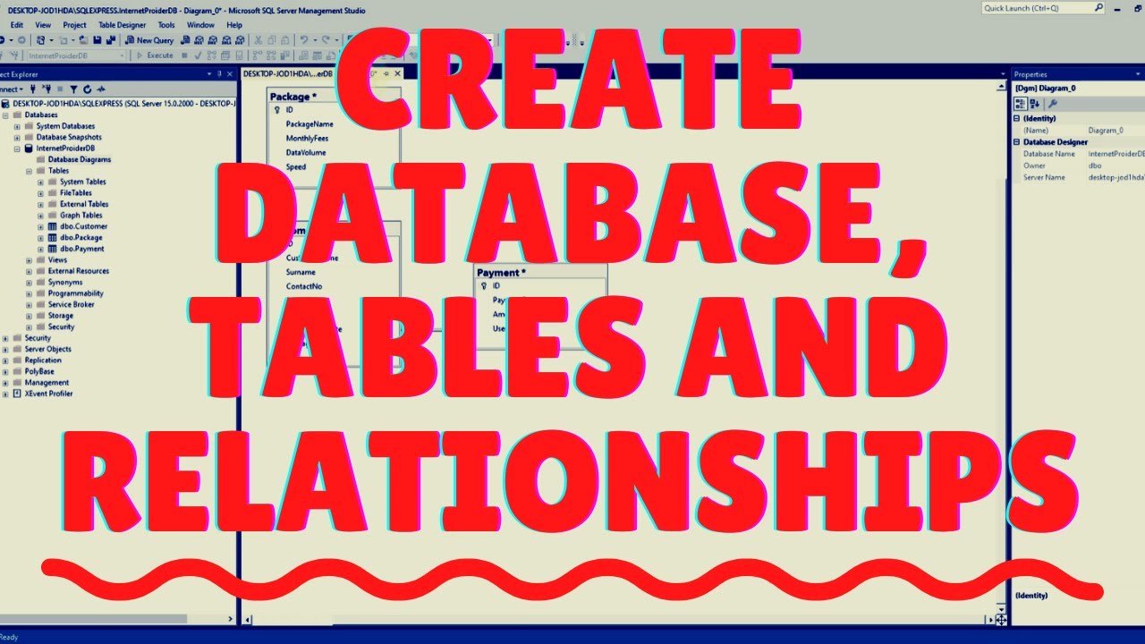 สร้างตาราง sql  2022 Update  SQL Server Database Creation, Tables and Relationships | SQL Server Management Studio
