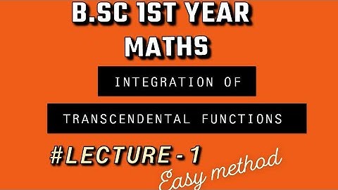 Integration of transcendental functions| even&odd power of #sin^n x# cos^n x#maths #bsc1styearmaths
