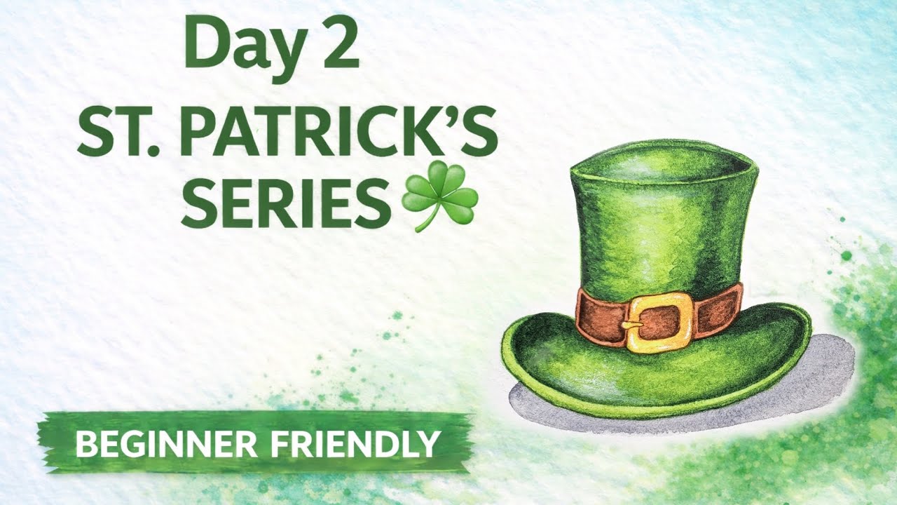 Day 2 - Watercolor Leprechaun hat tutorial