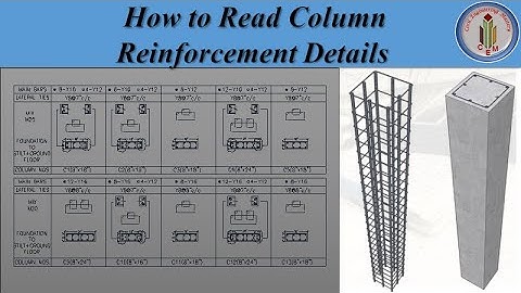 Column reinforcement details | How to read column reinforcement details | Column schedule | SP-34
