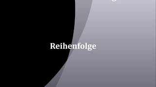 Reihenfolge deutsch englisch