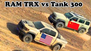 DODGE RAM TRX vs Ford Raptor vs Tank 300 and Ford Bronco PK Offroad | American car vs Chinese car