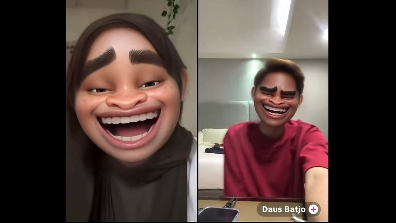 Main tukar filter lawak giler⁉️ | Aina dan Daus live bersama