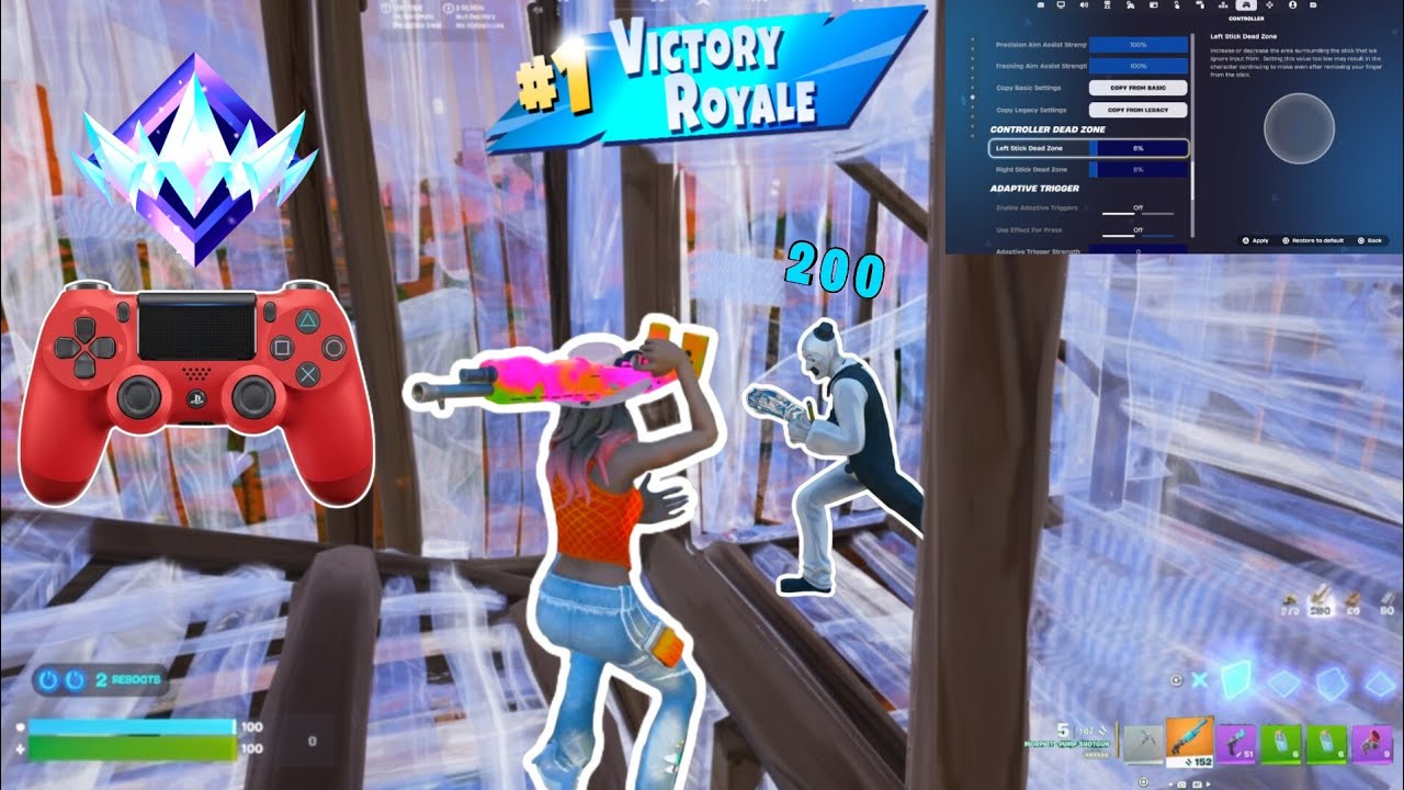 *NEW* Best Controller Settings to dominate Fortnite like a Pro | PS5 Slim with PS4 controller