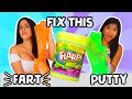 FIX THIS BUCKET OF STORE BOUGHT PUTTY SLIME CHALLENGE WITH MERMAID MOM!