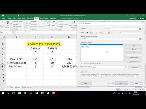 Excel Solver (Çözücü) ile Doğrusal Programlama Problemlerinin Çözülmesi