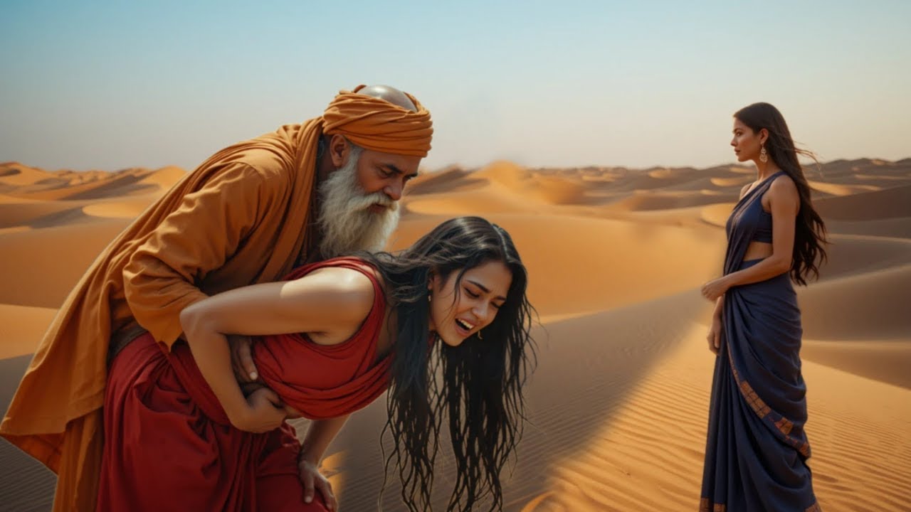 พระภิกษุพบหญิงสาวแปลกหน้าสองคนในทะเลทราย พระภิกษุผู้เดียวดายกับหญิงสาววัยรุ่นสองคน เรื่องราวภาษาฮินด
