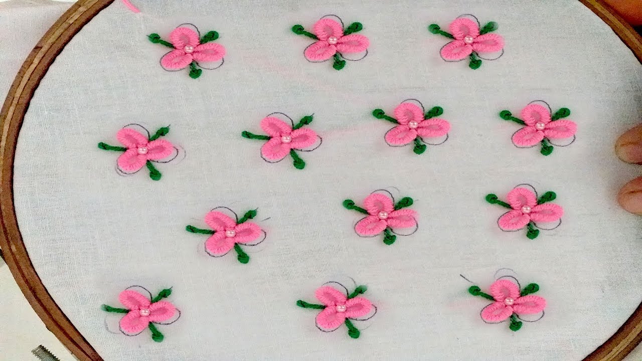 Hand Embroidery All Over Design For Dress. YouTube