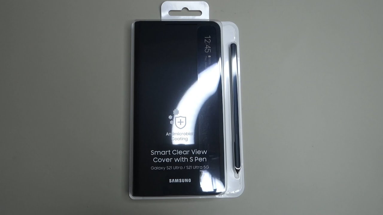 Samsung Galaxy S21 Ultra Smart Clear View Cover With S Pen Black Unboxing Youtube