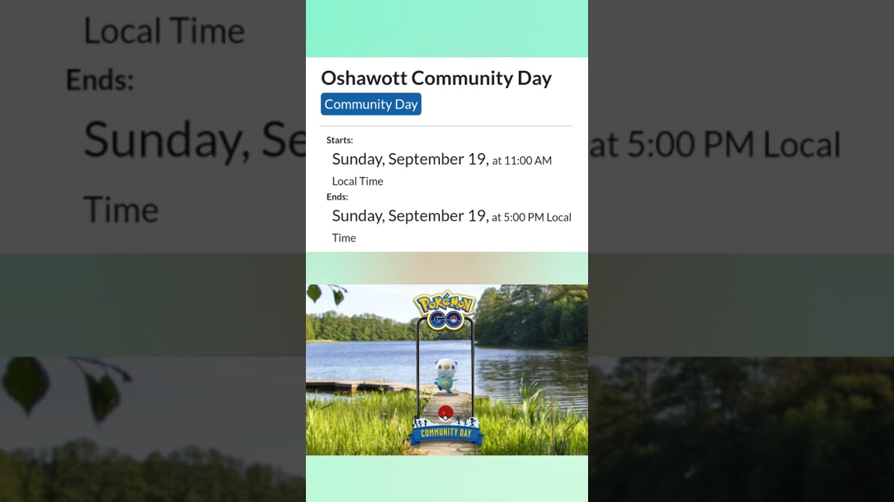 SEPTEMBER COMMUNITY DAY / OSHAWOTT COMMUNITY DAY
