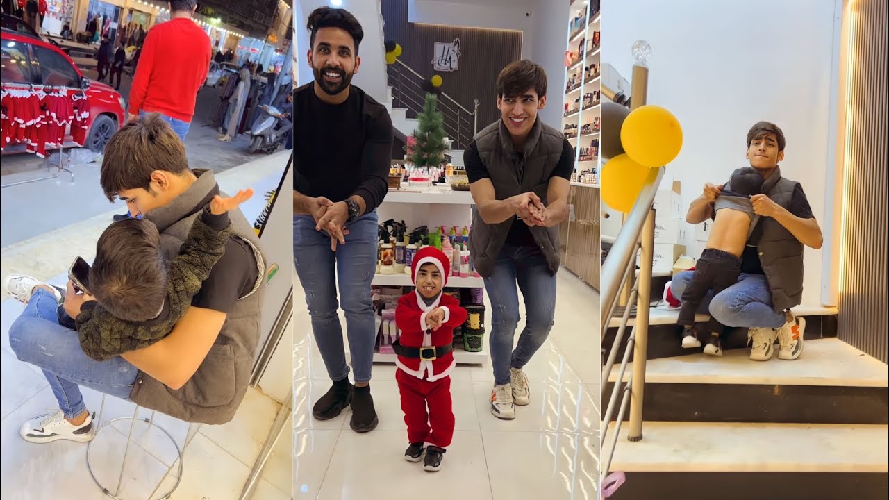 لبسنه حساني ملابس كرسمس غصبا عليه وزوين ضربه وشرد تحشيش😂😂