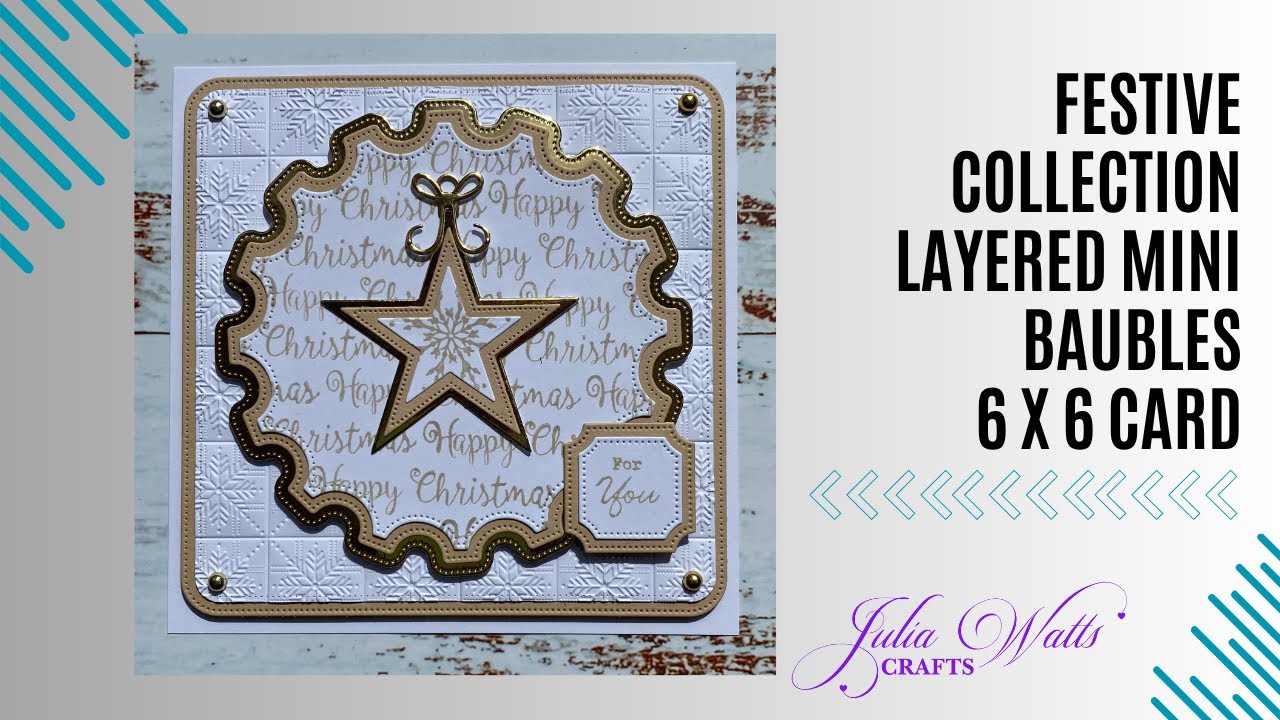 Sentimentally Yours Festive Collection - Layered Mini Baubles 6 x 6 Card in Gold & White