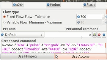 Ubuntu Basics 13.04 SCREENCASTOR STOP COMMAND AND AVCONV