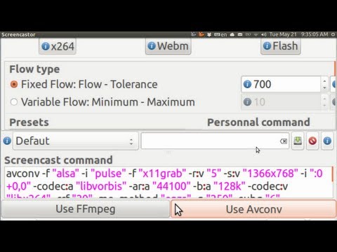 Ubuntu Basics 13.04 SCREENCASTOR STOP COMMAND AND AVCONV