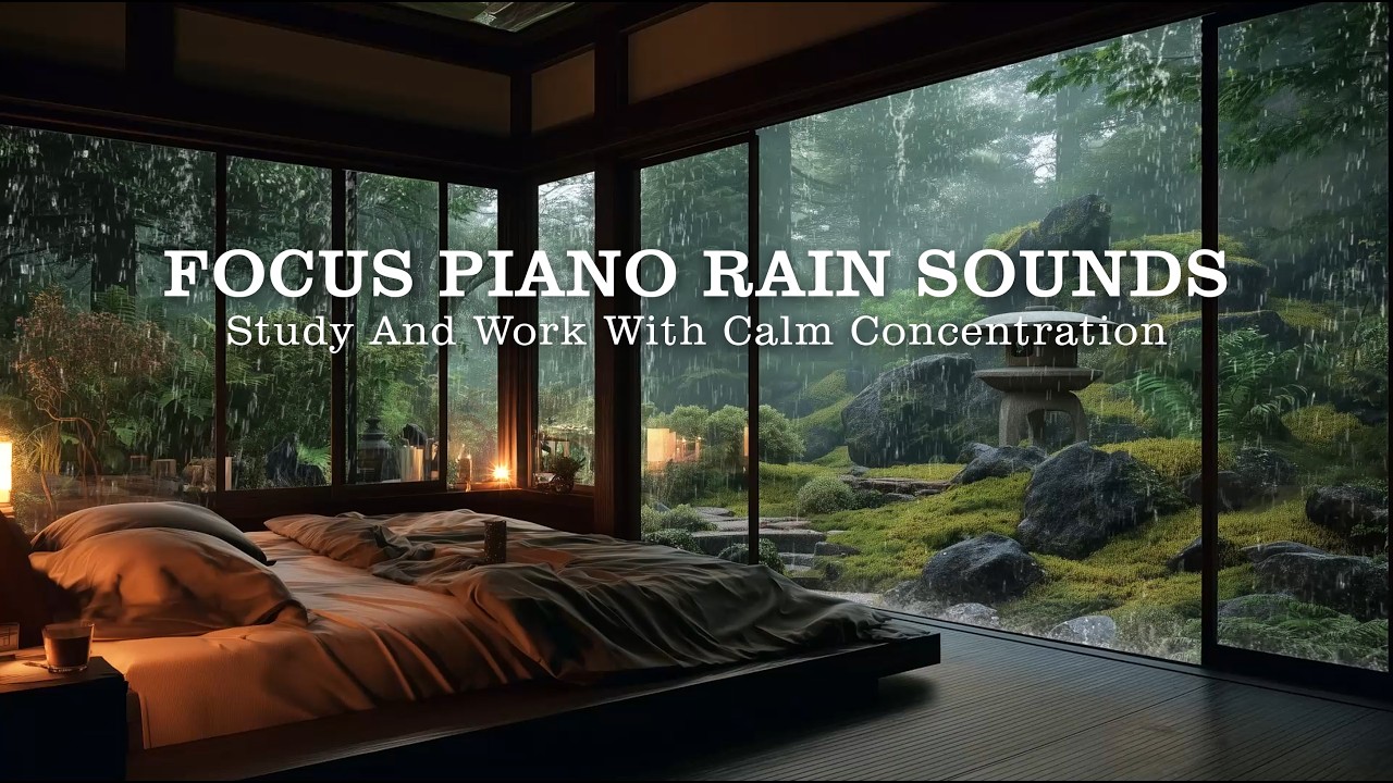 Night Rain and Soft Piano for Insomnia Relief, Deep Rest and Mental Calm