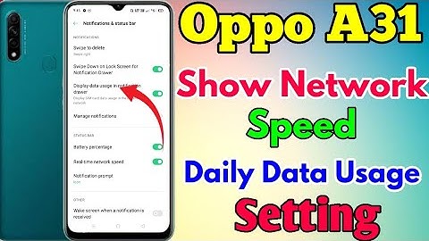 How To Show Network Speed And Daily Data Usage Oppo A31 || Oppo A31 Show Network Speed Setting
