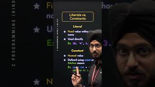 Literals vs. Constants #CProgramming #NesoAcademy #QuickConcepts