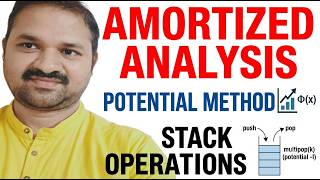 DAA in Telugu || Amortized Analysis || Potential Method using Stack Operations in DAA || Algorithms
