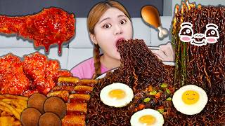 🔥Jjamppong Hải Sản Bạch Tuộc Cay! Tteokbokki Cay Hàn Quốc, Mì Siêu Cay, Gimbap MUKBANG HIU