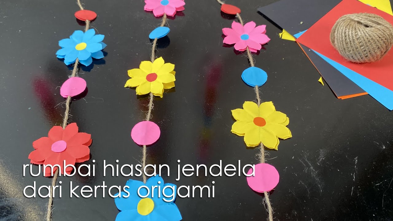 Cantik dan Meriah! Hiasan Dinding dan Jendela Rumbai rumbai dari Kertas Origami atau Kertas Lipat