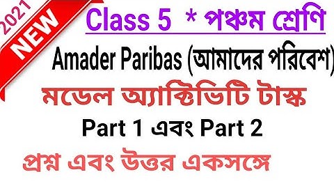 Class 5 Amader Paribas ( আমাদের পরিবেশ) New Model Activity Task 2021 Part 1 and Part 2 With Solution