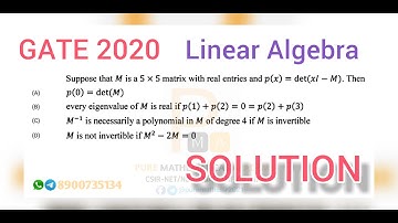Gate 2020 Linear Algebra Solution : Pure Mathematical Academy | by Sudip Kumar