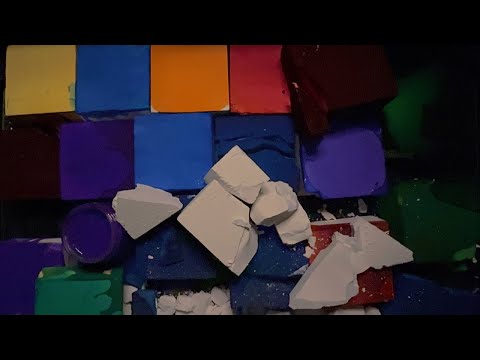 Rainbow Dyed Gym Chalk Blocks ASMR Crunchy Crush