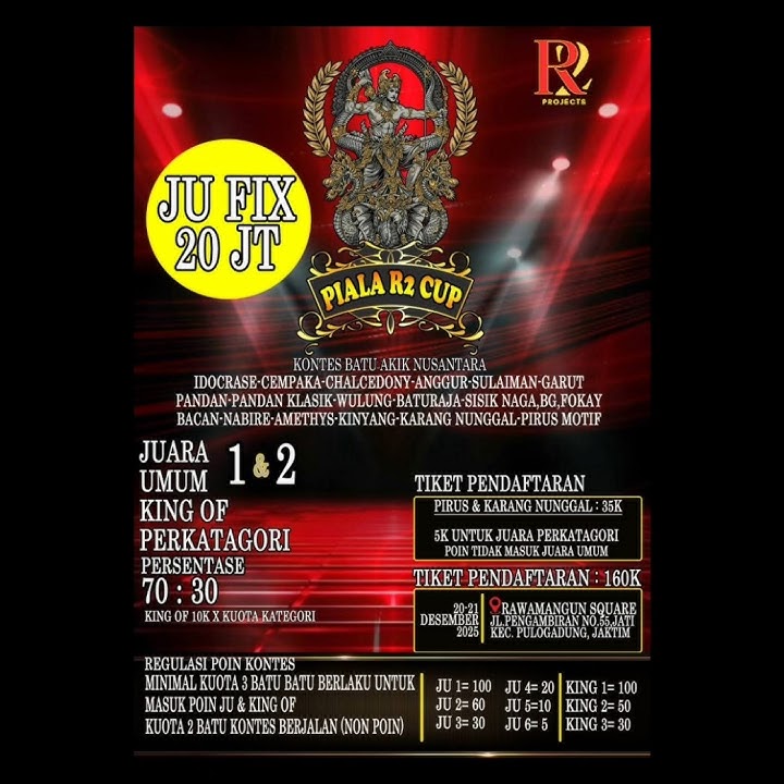 KONTES BATU AKIK NUSANTARA - TGL 20 S/D 21 DESEMBER 2025 - RAWAMANGUN SQUARE