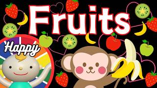 Baby Sensory.【Fruits】🍒🍓🍎🐒High contrast animation with cute sounds.Calm baby.