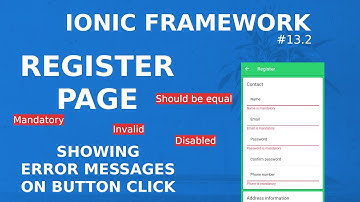 Ionic Tutorial #13.2 - Register Page - Showing error messages on button click