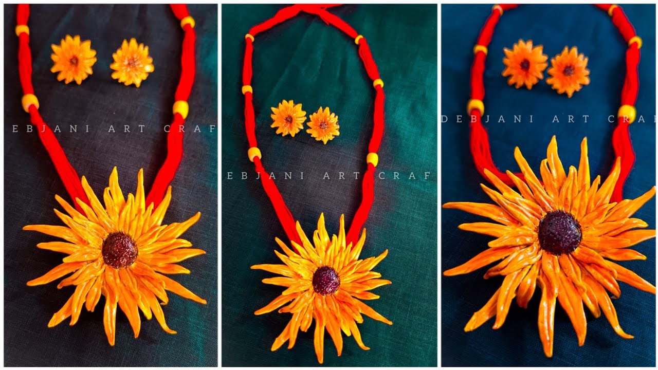 how-to-make-handmade-clay-jewellery-handmade-sunflower-clay-jewellery