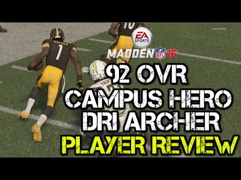 92 OVR Campus Hero Dri Archer | Player Review | Madden 16 Ultimate Team Gameplay | MUT 16