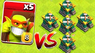 BATTLE Builders vs. SUPER GOBS!! Clash Of Clans Who will win?!?