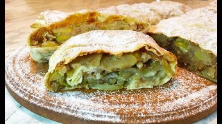 Ленивый Штрудель / Штрудель из Лаваша / Штрудель с Яблоками / Apple Strudel / Яблочный Штрудель Ленивый Штрудель / Штрудель из Лаваша / Штрудель с Яблоками / Apple Strudel / Яблочный Штрудель