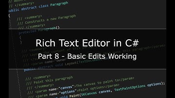 Building a Rich Text Editor in C# - Part 8 - Basic Edits Working