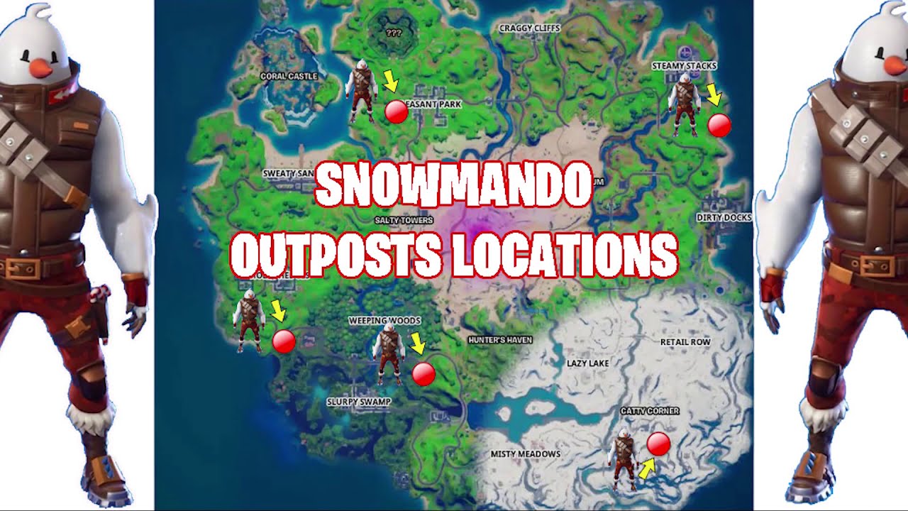 fortnite all snowmando outposts locations (All 5 Locations) YouTube