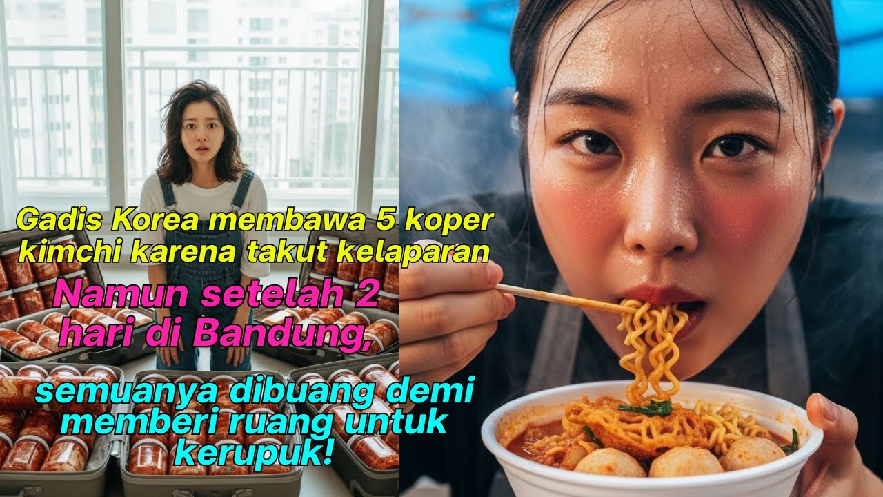 Gadis Korea membawa 5 koper kimchi karena takut kelaparanNamun setelah 2 hari di Bandung,semuanya...