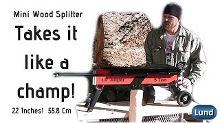 Splitting BIG Hardwood with a 5 Ton Electric Hydraulic Wood Log Splitter