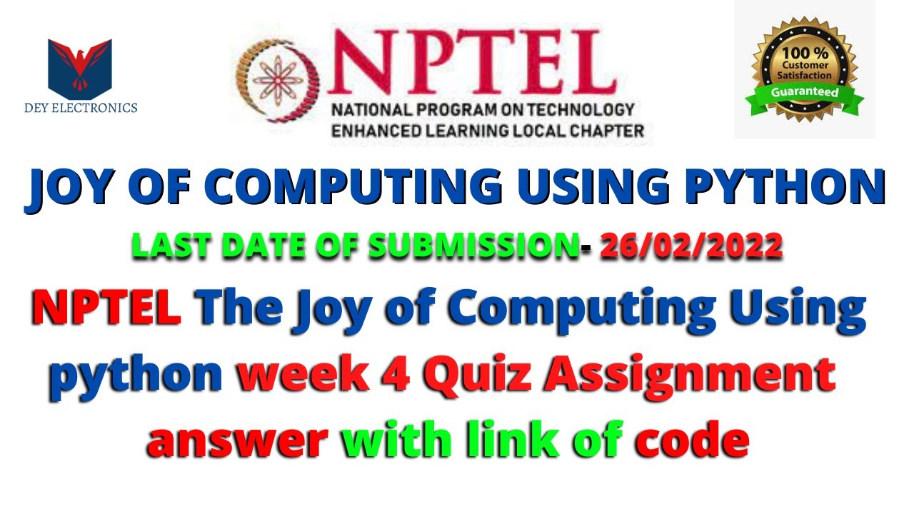 nptel assignment answers python week 4