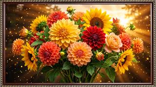 Stunning Luxury Flowers in 8K 🌻🌺 | Golden Bloom Floral Masterpiece