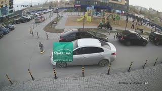 Юный самокатчик попал под машину. Real Video